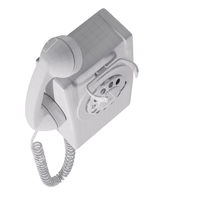 Vintage Smooth Retro Telephone 3D model image 6