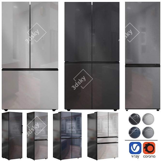 Samsung Bespoke Refrigerator Bundle 3D model image 1