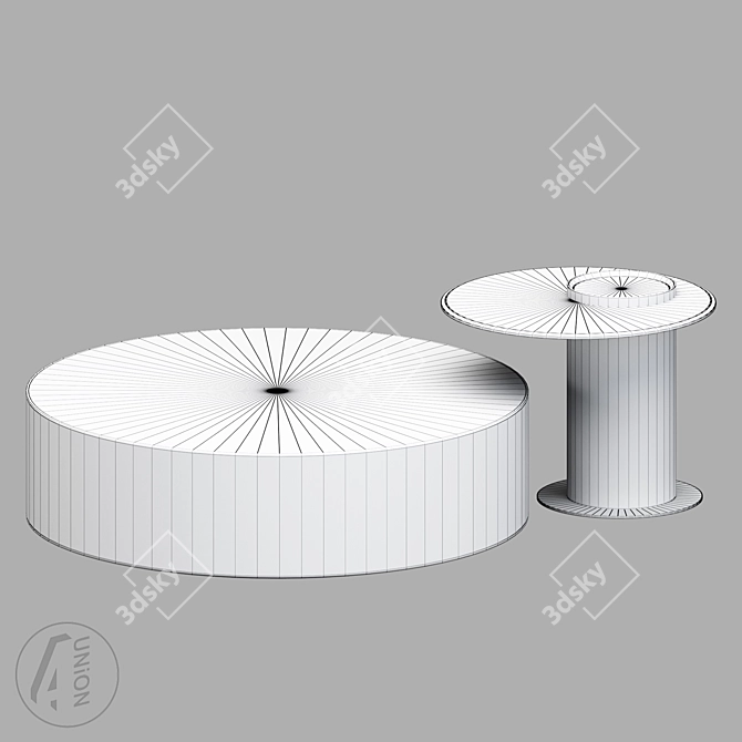 Modern Minimalist Coffee Table Set 3D model image 2