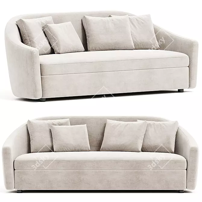 Modern Barrel Sofa Design 3DS Max 3D model image 1