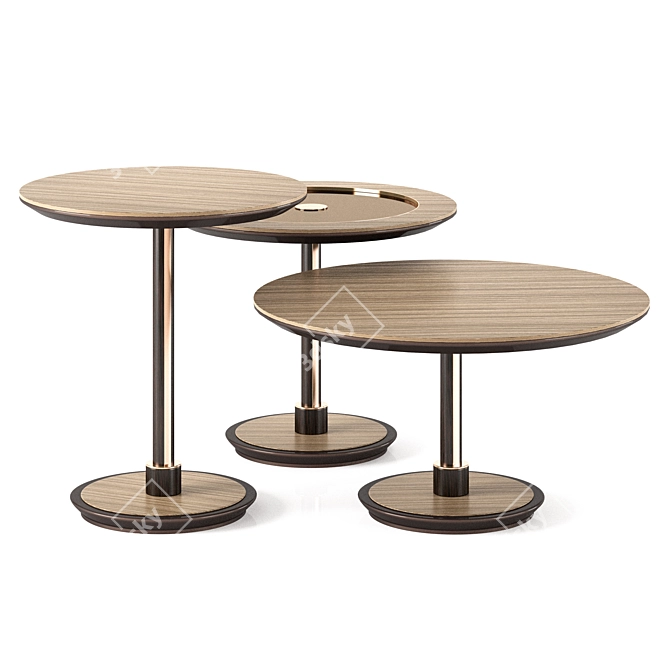 Sleek Sister Center Tables Set 3D model image 1