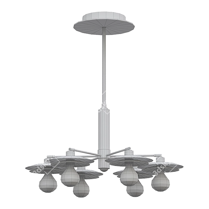 Elegant Milla 6 Light Chandelier 3D model image 2