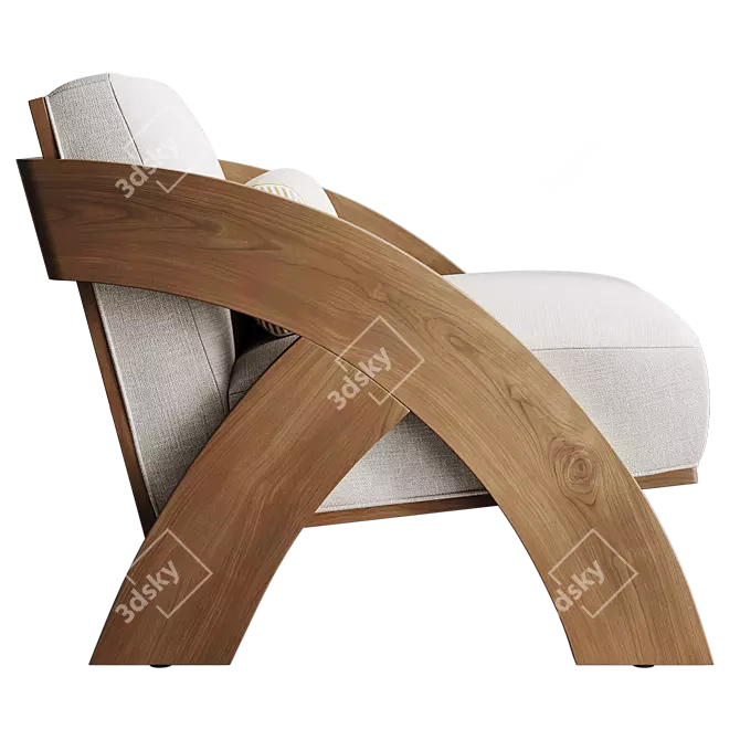 Sculptural Arc Lounge Chair 3D model image 5