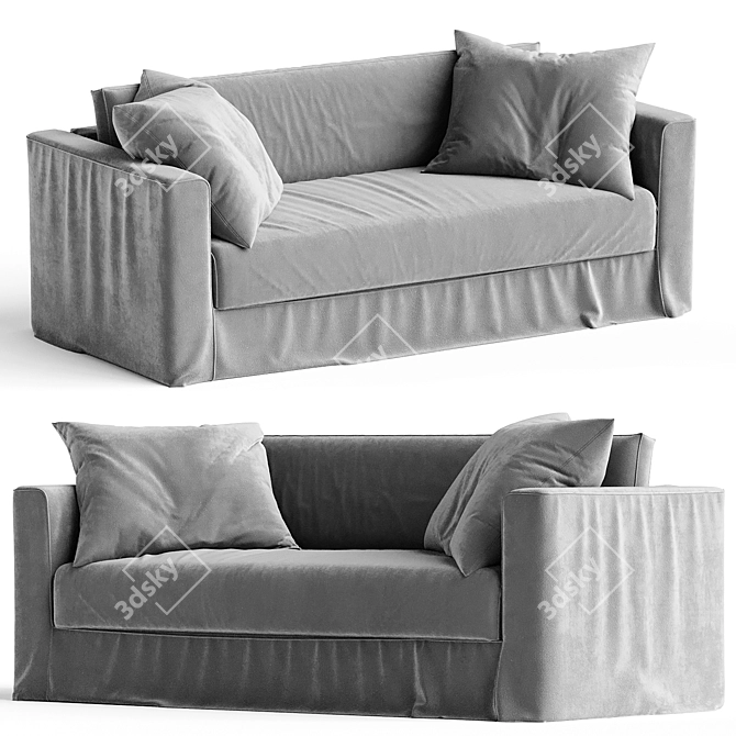 Convertible Meridiani Law Double Sofa 3D model image 4