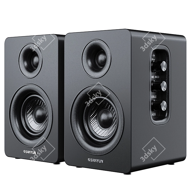 Sanyun SW208 Bluetooth Bookshelf Speakers 3D model image 1