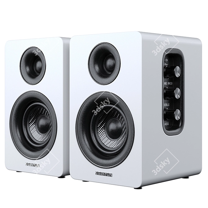 Sanyun SW208 Bluetooth Bookshelf Speakers 3D model image 2