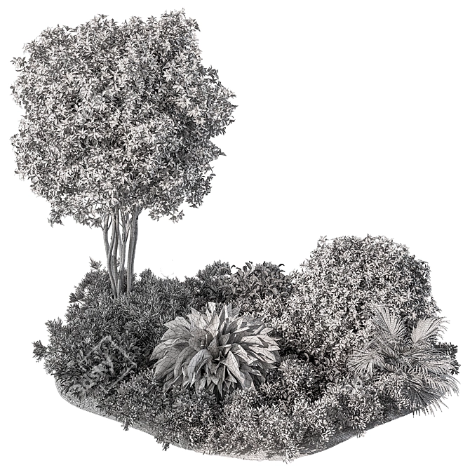 Outdoor Garden Plants Set 501 3D model image 4