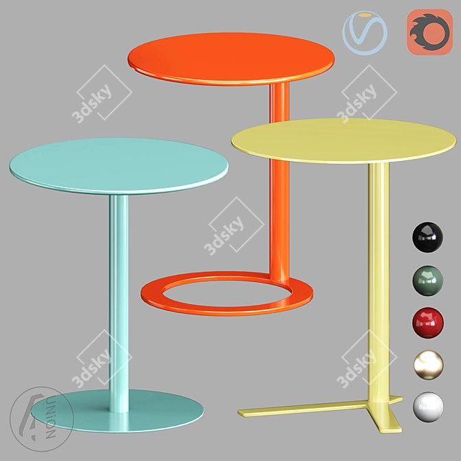 Chati Side Table Set 3D model image 1