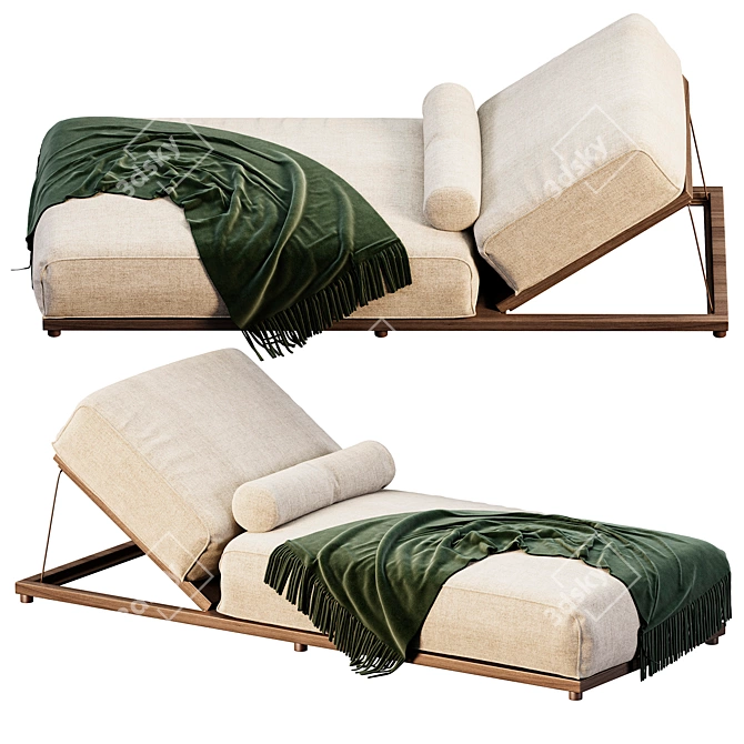 Meridiani CLAUD Open Air Lounger 3D model image 2