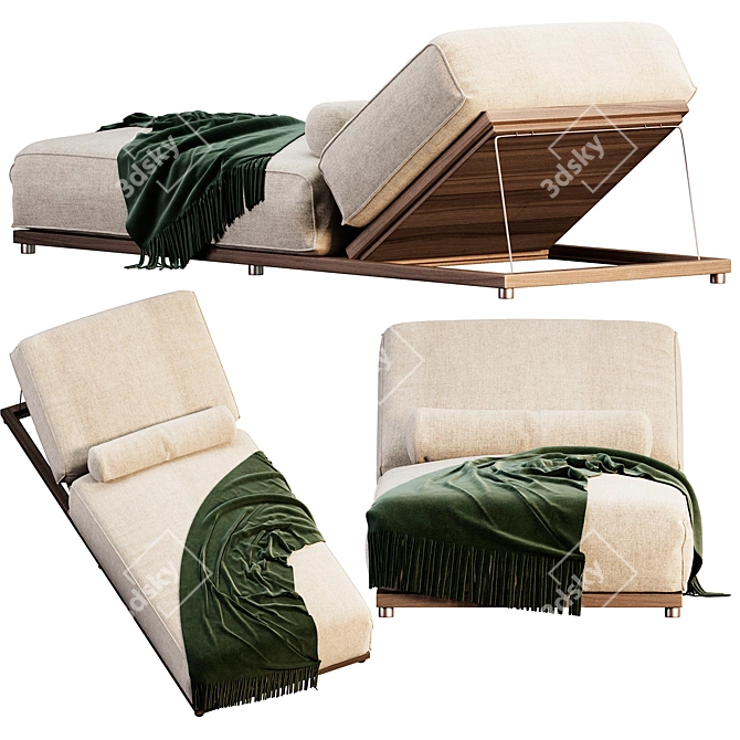 Meridiani CLAUD Open Air Lounger 3D model image 3