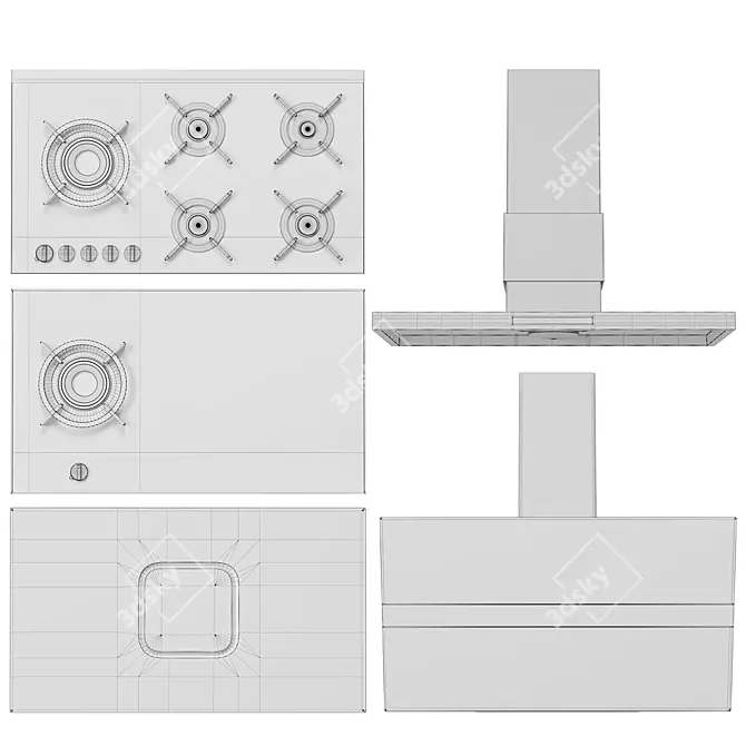 Asko Appliance Set: Hobs, Hoods 3D model image 8