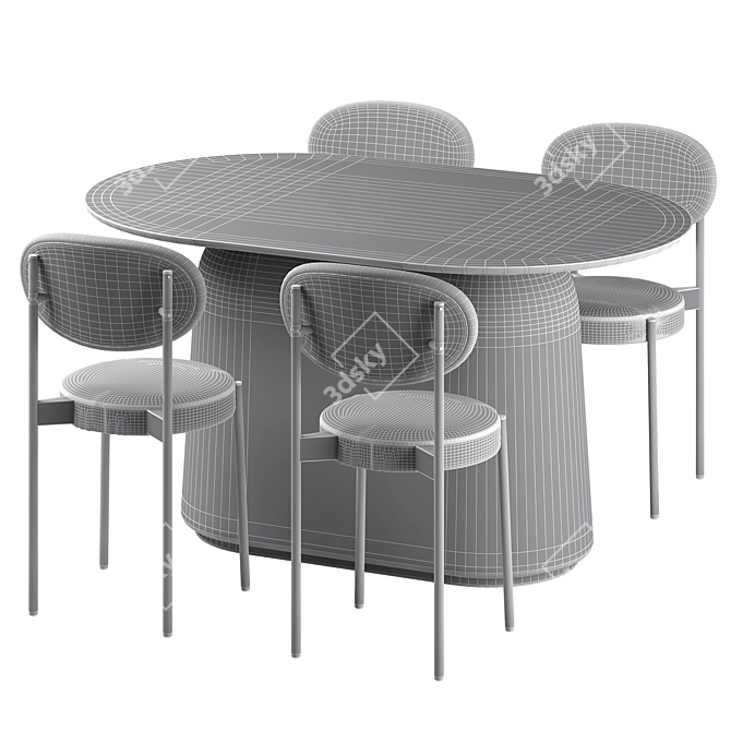 Stylish Casper UNIKA Table & 430 Chair 3D model image 4