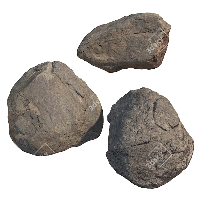 Landscaping Stone Set 3D model image 1