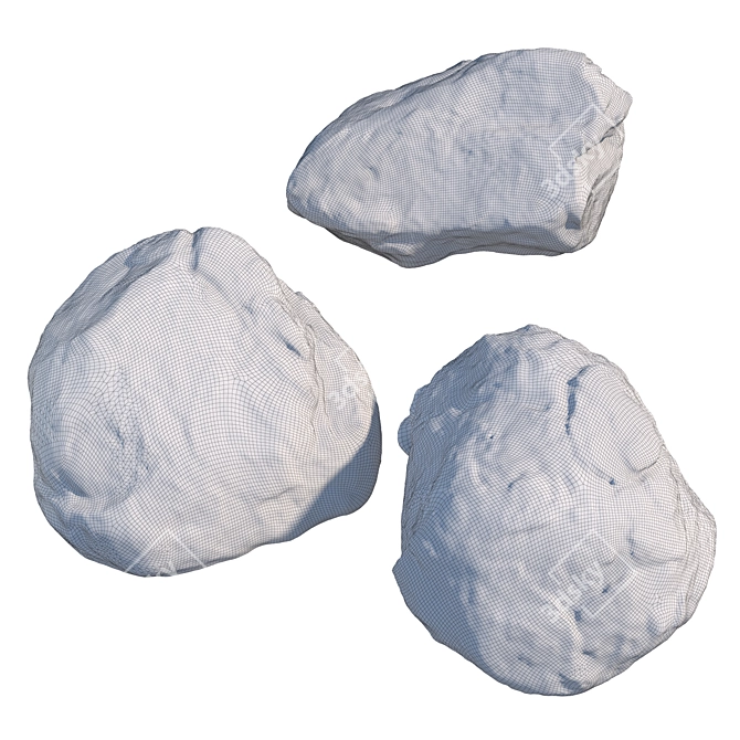 Landscaping Stone Set 3D model image 5