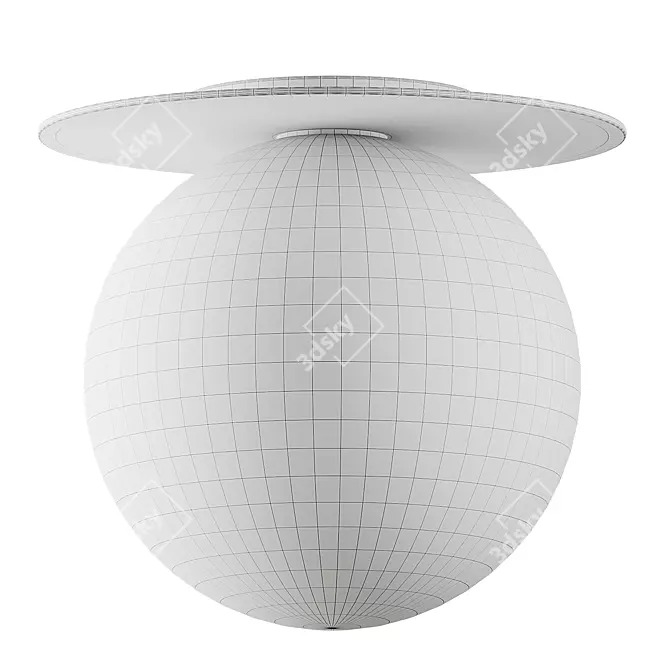 Modern Circular Flush Mount Light 3D model image 2