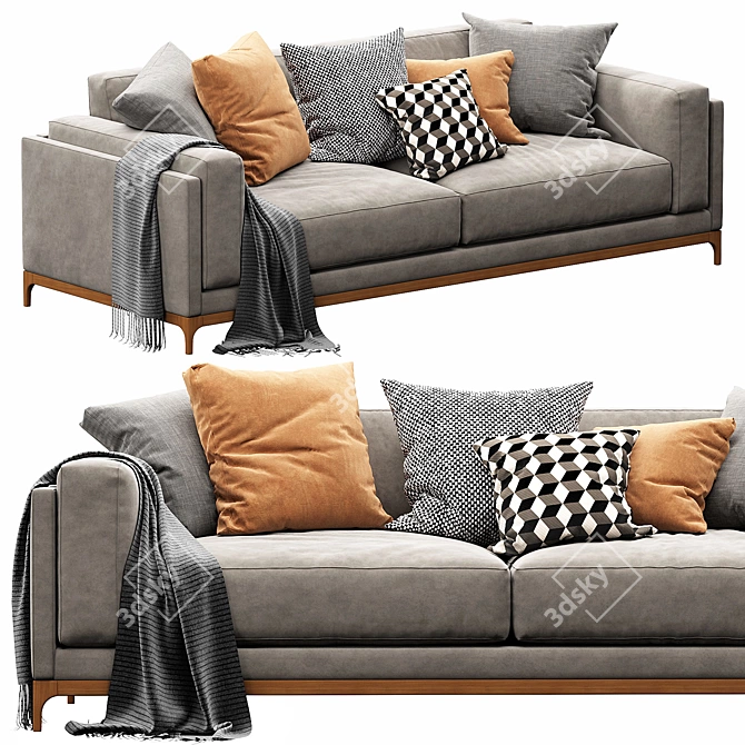 Modern Designer Sofa: Timeless Elegance 3D model image 1