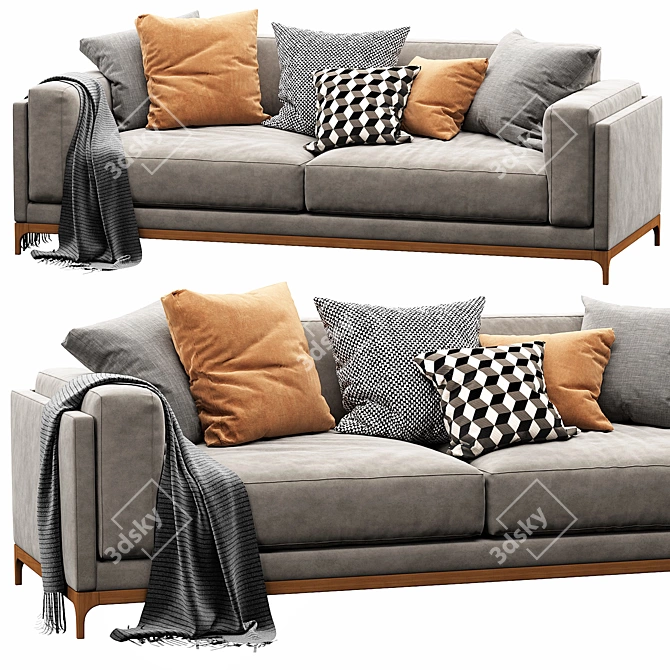 Modern Designer Sofa: Timeless Elegance 3D model image 2