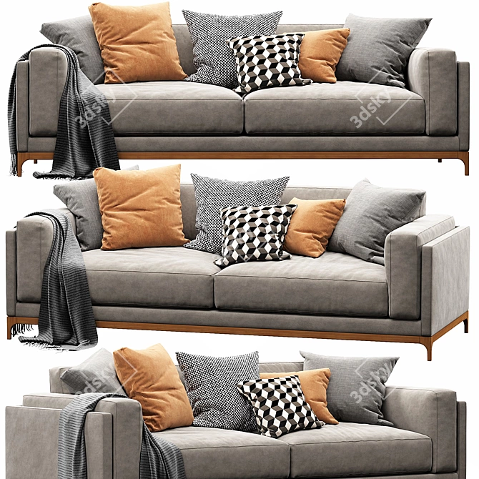 Modern Designer Sofa: Timeless Elegance 3D model image 3