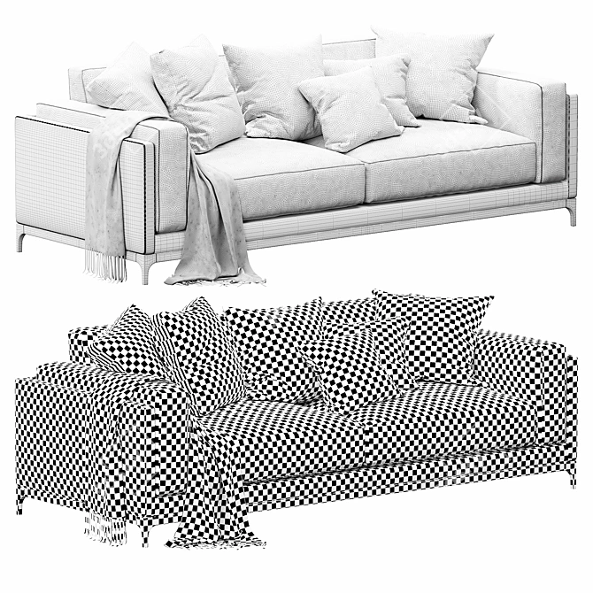 Modern Designer Sofa: Timeless Elegance 3D model image 4