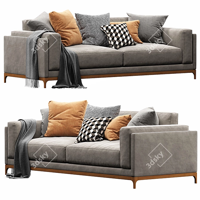 Modern Designer Sofa: Timeless Elegance 3D model image 5