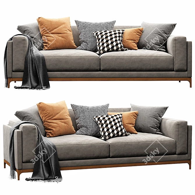 Modern Designer Sofa: Timeless Elegance 3D model image 6