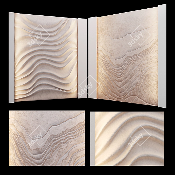 Modern 3D Wall Panel Design 3D model image 1