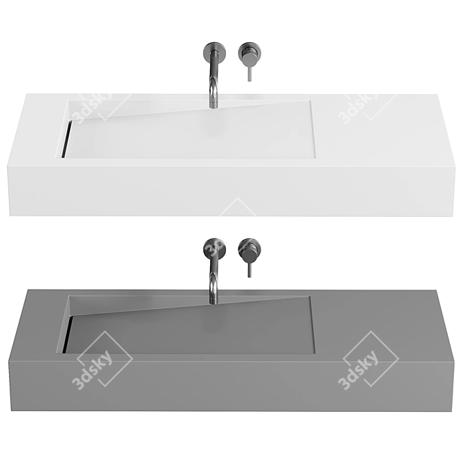 Sleek Wall-Mounted Sink: WT-05-A 3D model image 1