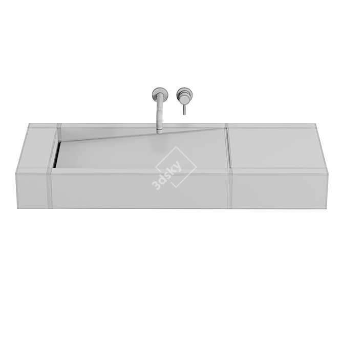 Sleek Wall-Mounted Sink: WT-05-A 3D model image 2