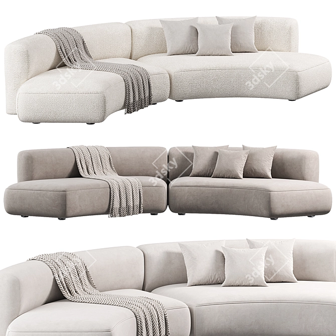 Modern Curved COSY Sofa Set 3D model image 1