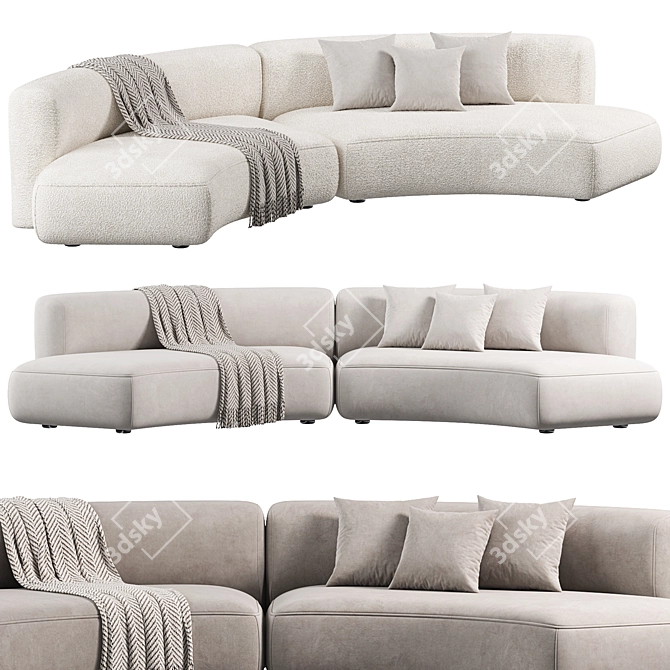 Modern Curved COSY Sofa Set 3D model image 2