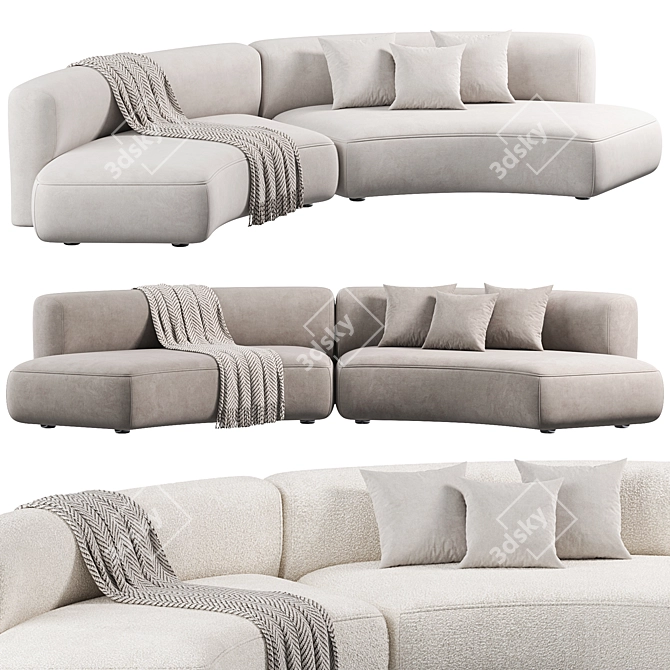 Modern Curved COSY Sofa Set 3D model image 3