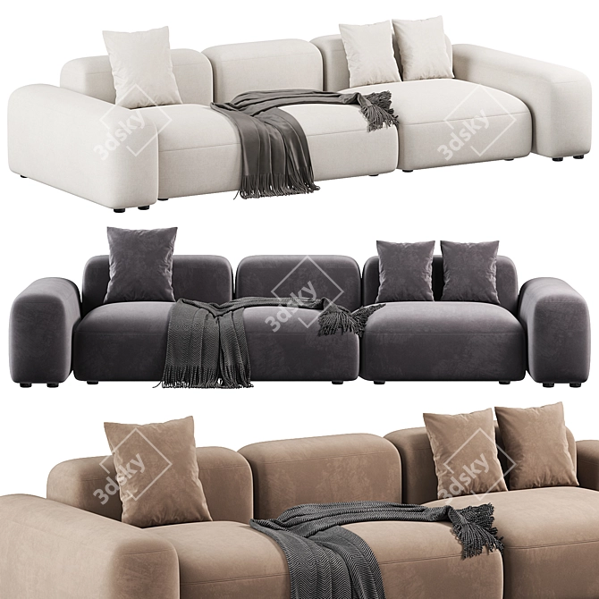 Customizable Modular Sofa Lapis 296 3D model image 1