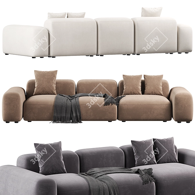 Customizable Modular Sofa Lapis 296 3D model image 2