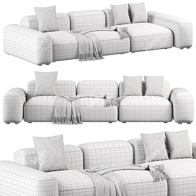 Customizable Modular Sofa Lapis 296 3D model image 4