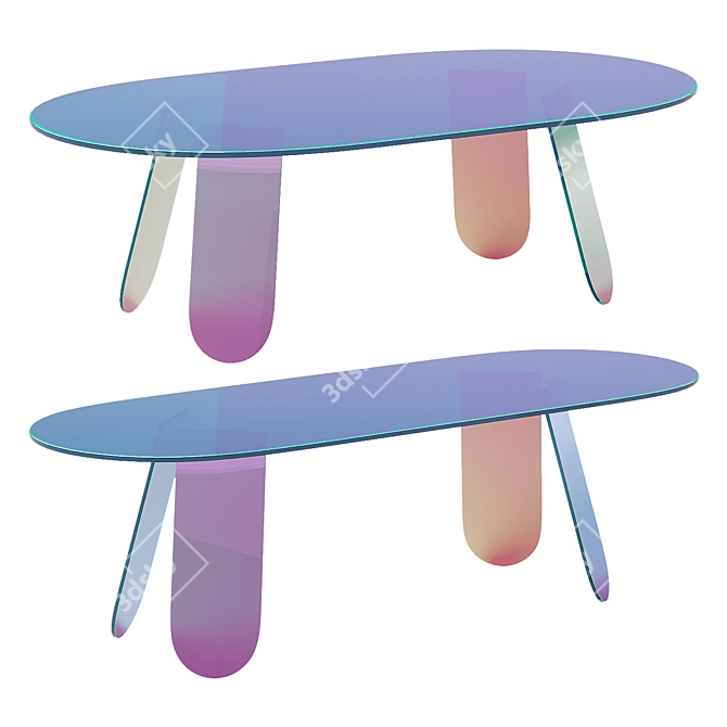 Shimmer Glass Furniture Collection by Patricia Urquiola 3D model image 3