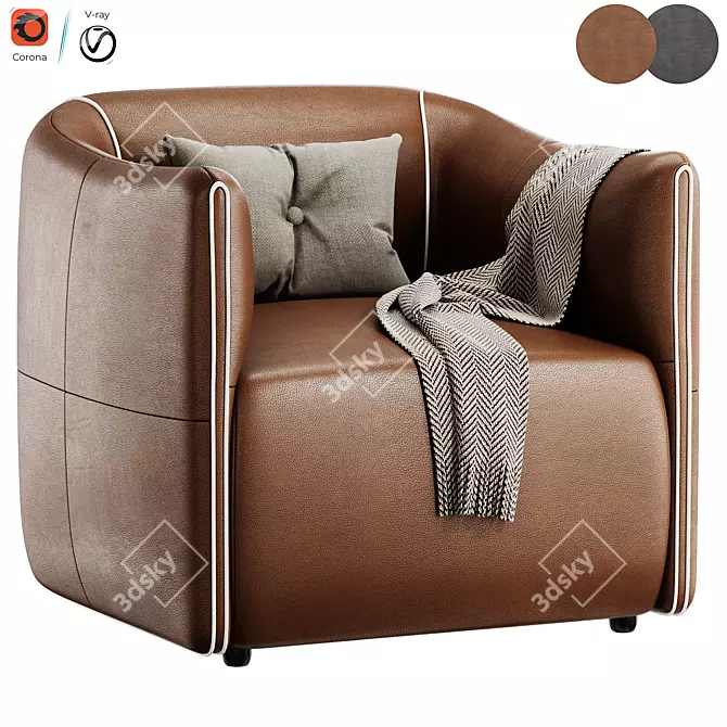 Graceful Model Beatrice Armchair 3D model image 1