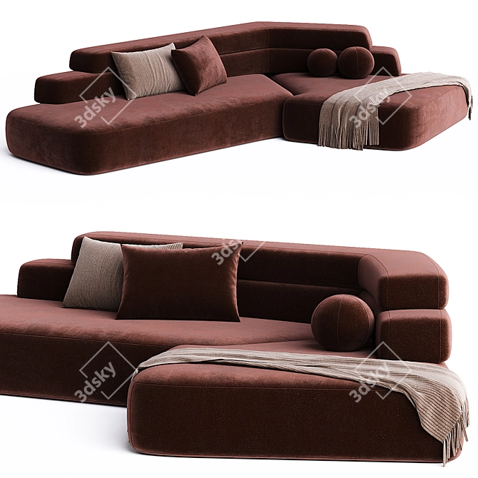 RIFT Sofa: Stylish Contemporary Elegance 3D model image 1