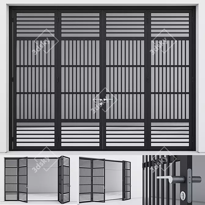 Modern Aluminium Corona Door Render 3D model image 1