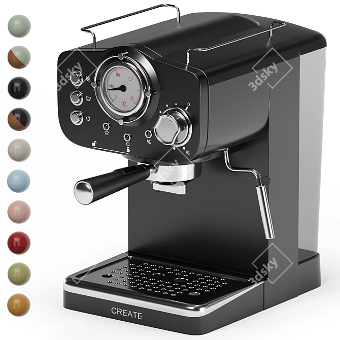 Dual Render Espresso Machine Set 3D model image 1