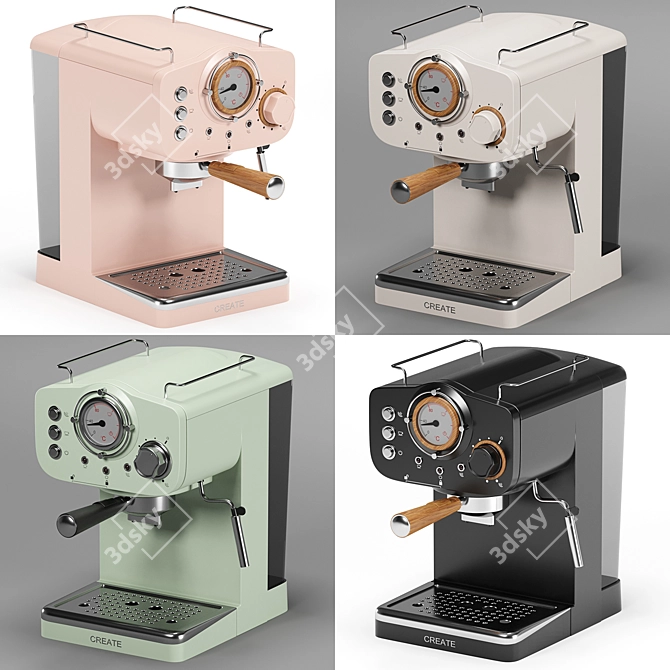 Dual Render Espresso Machine Set 3D model image 3