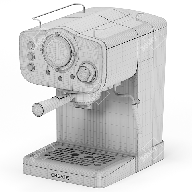 Dual Render Espresso Machine Set 3D model image 4