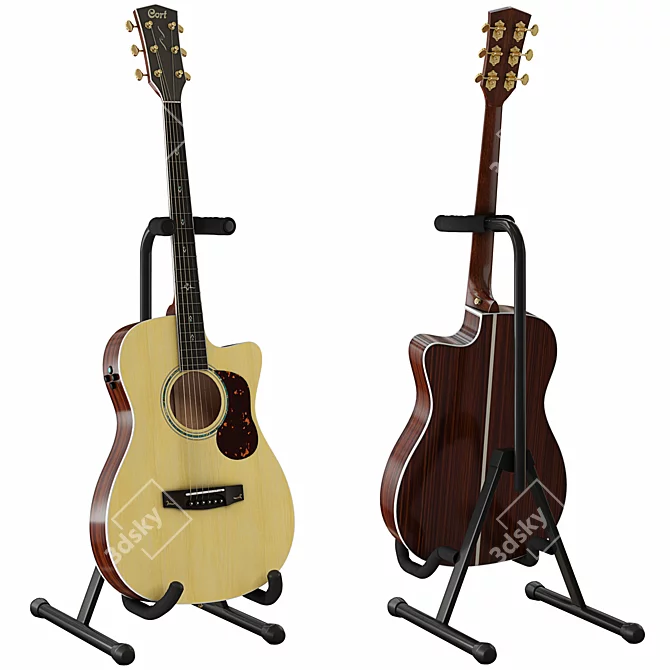 Premium Cort OC8 Acoustic Guitar 3D model image 1