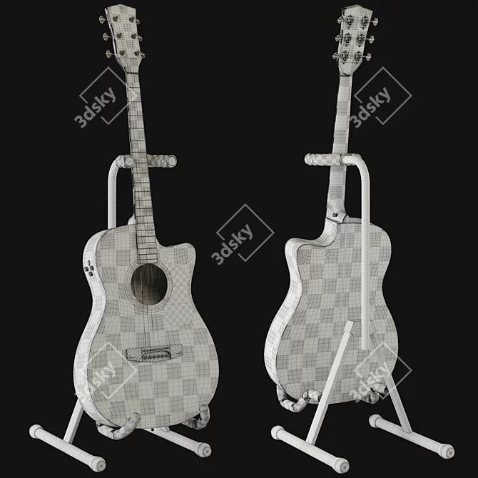 Premium Cort OC8 Acoustic Guitar 3D model image 4