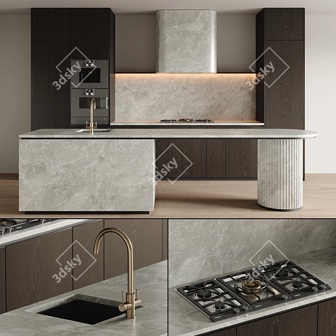 Modern Kitchen Design 3D Models 3D model image 2