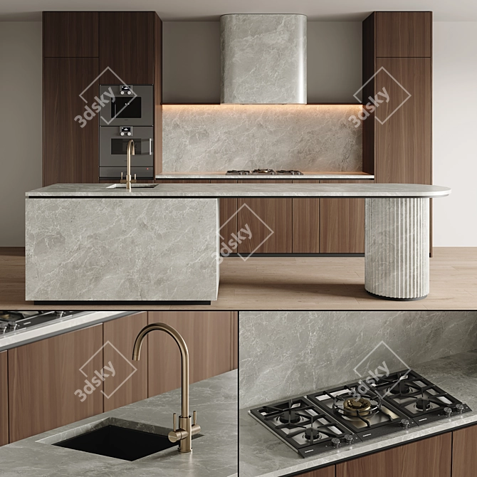 Modern Kitchen Design 3D Models 3D model image 4