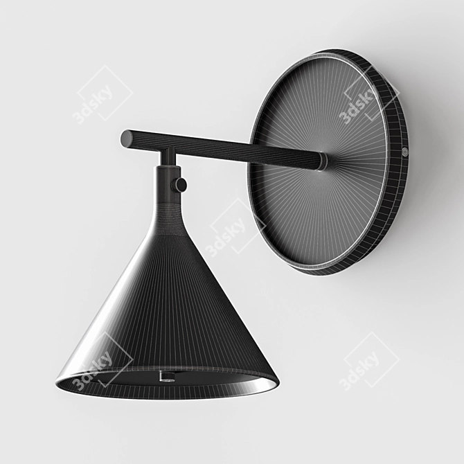 Modern Cast Iron Wall Lamp 3D model image 3