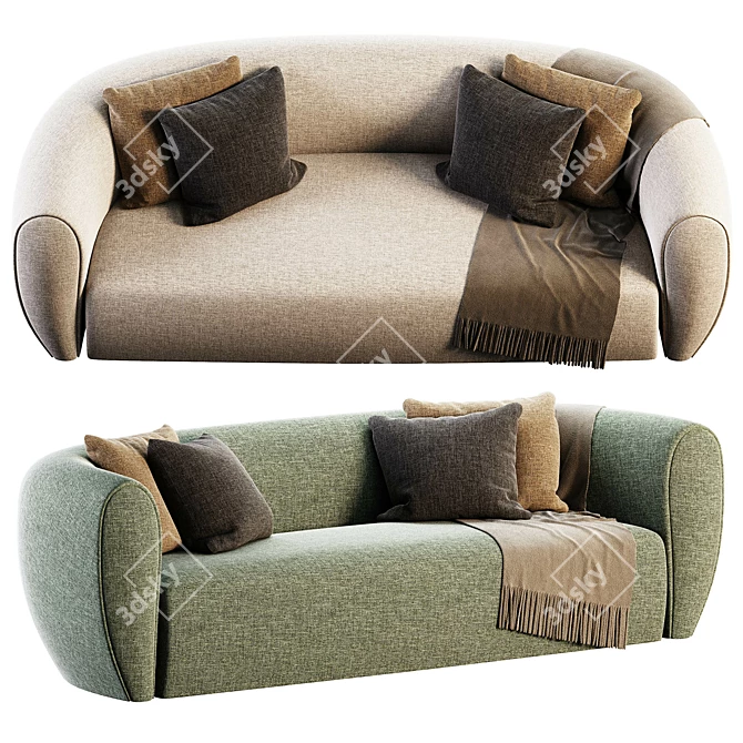 Pet-Friendly Beige Sofa 3D model image 4