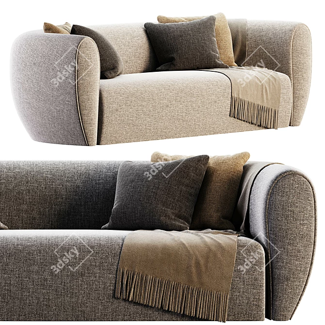 Pet-Friendly Beige Sofa 3D model image 5