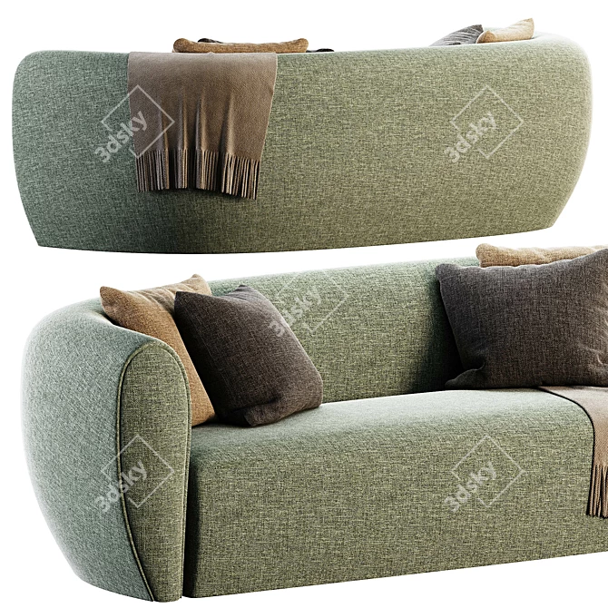 Pet-Friendly Beige Sofa 3D model image 6