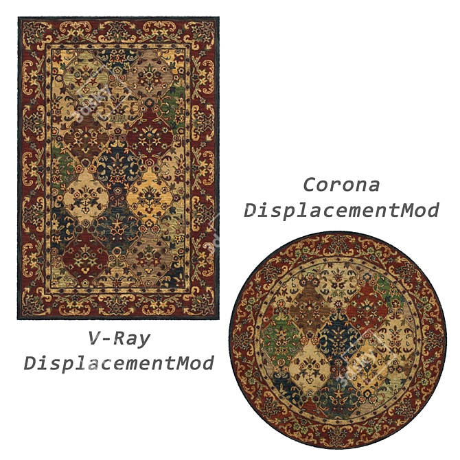 Modern 3D Rug Collection Set 3D model image 4